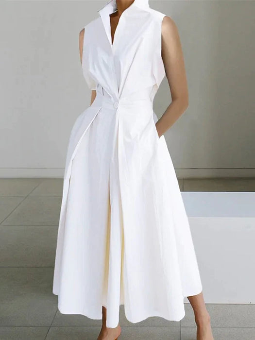 Women's Shirt Dress Cotton Linen Dress Wrap Dress Maxi long Dress