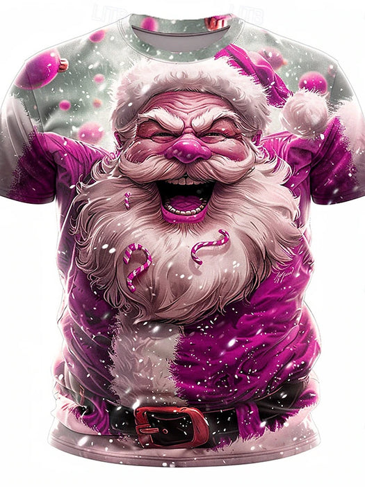 Christmas Men's Santa Claus 3D T-shirts Santa Claus Fashion Athleisure 3D Print Tee