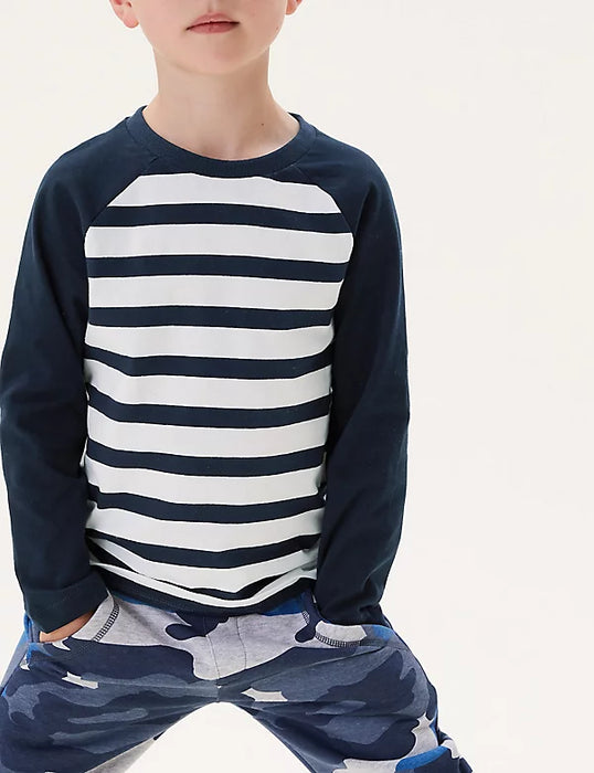 Boys 3D Stripe Tee Shirt Long Sleeve 3D Print Fall Winter Sports Fashion Streetwear Polyester