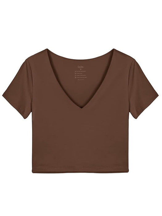 T shirt Tee Crop Tshirt Women's Black White Pink Plain Button Casual Fashion V Neck Regular Fit S