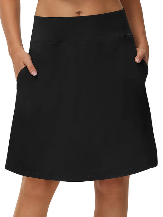 Women's Tennis Skirts Golf Skirts Yoga Skirt Side Pockets 2 in 1 Sun Protection Tummy