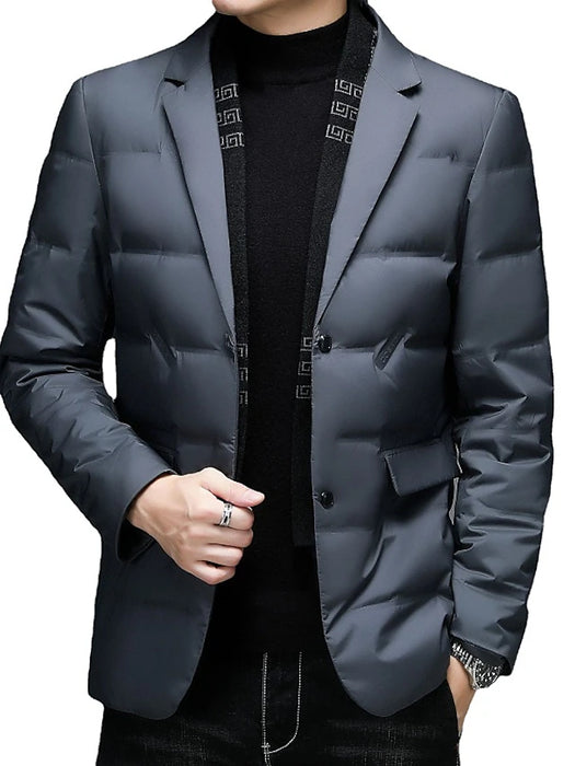 Men's Casual Blazer Regular Regular Fit Solid Color Black Gray 2024