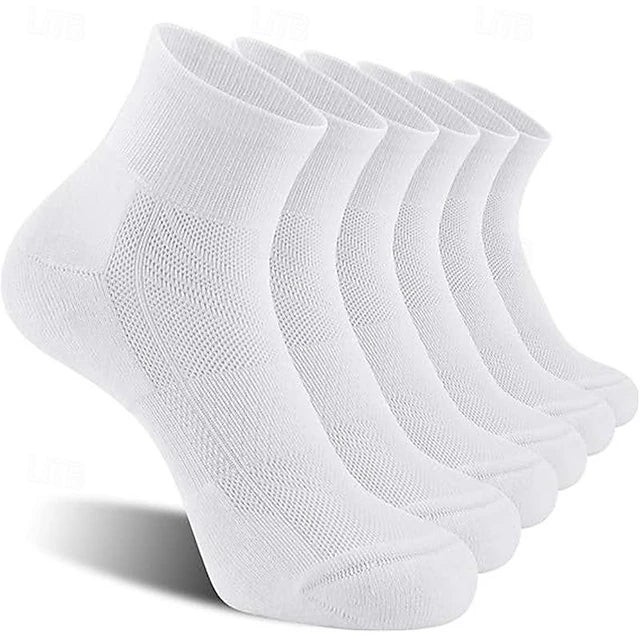 Men's 6 Pieces Multi Packs Socks Running Socks Casual Socks Black White Color Color Block