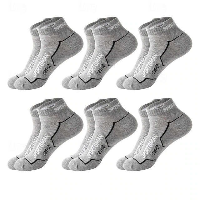 Men's 6 Pack Multi Packs Socks Ankle Socks Low Cut Socks Running Socks