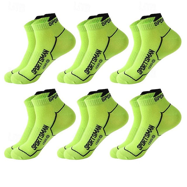 Men's 6 Pack Multi Packs Socks Ankle Socks Low Cut Socks Running Socks