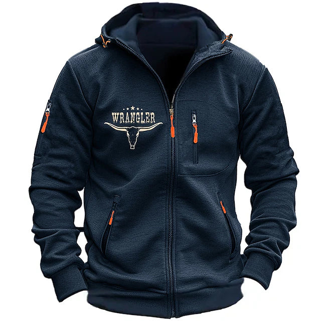 Wrangler Cowboy Jacket Mens Graphic Hoodie Letter Prints Fashion Daily Casual Outerwear