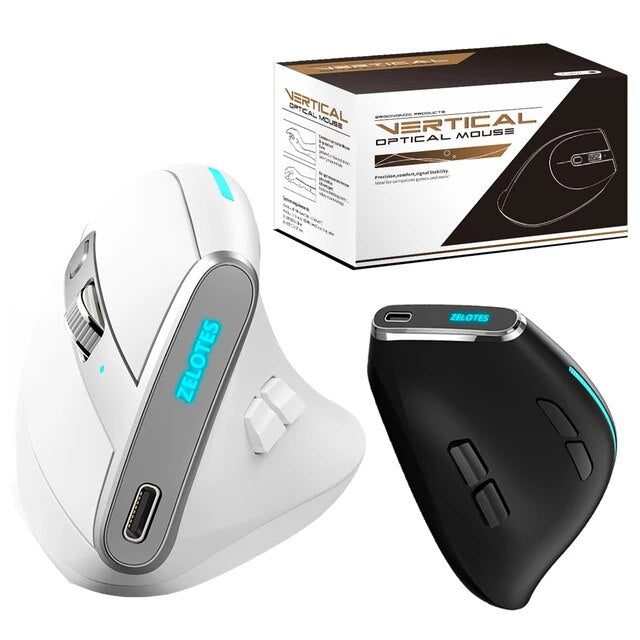 F-36 Ergonomic Vertical Mouse Right Left Hand 2.4G+BT1+BT2 Wireless Computer Gaming Mice