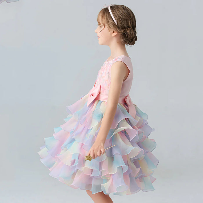 Kids Girls' Party Dress Graphic Gradient Long Sleeve Performance Pegeant Princess
