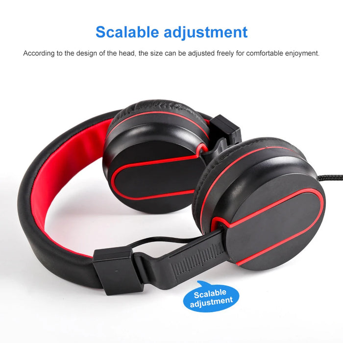 Wired Foldable Portable HiFi Stereo Headphone Heavy Bass Gaming Headset with Mic