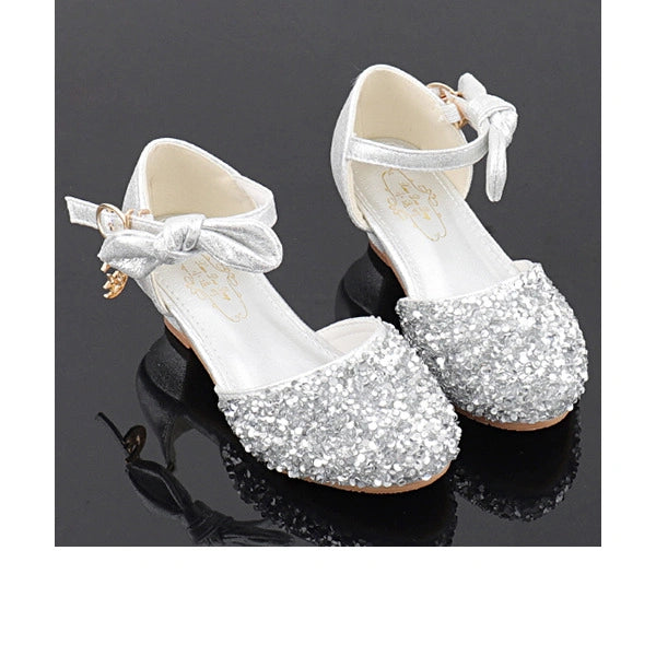 Girls' Heels Princess Shoes Bowknot Flower Girl Shoes Rubber Little Kids(4-7ys) Big Kids(7years +)