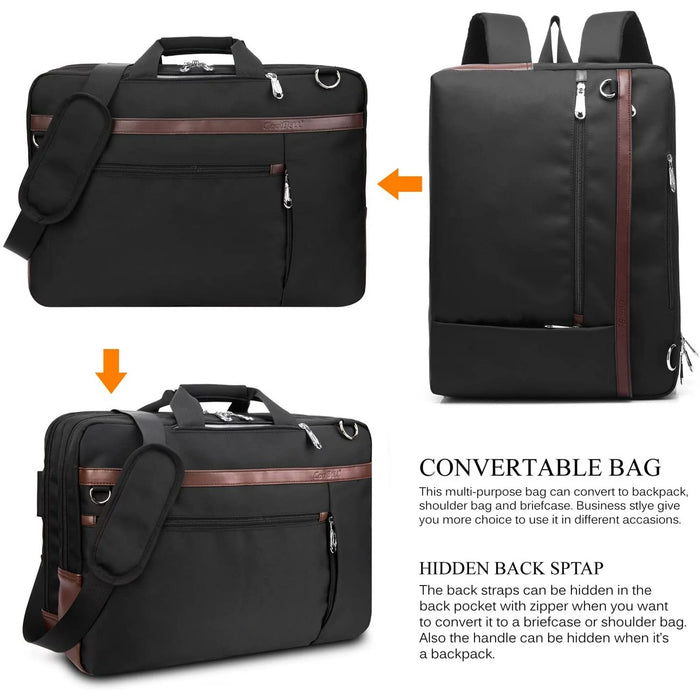 15.6 inch/17.3 inch Convertible Backpack Laptop Messenger Bag Shoulder Bag Multi-Functional