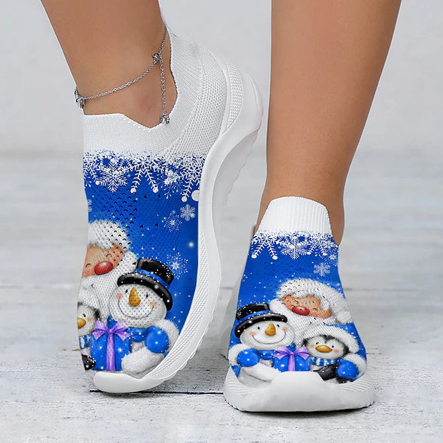 Women's Sneakers Slip-Ons Print Shoes Xmas Shoes Animal Print Outdoor Christmas Xmas