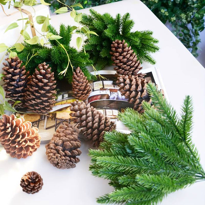 5/10pc Christmas Pine Needle Branches Fake Plant Christmas Tree Ornament Decorations for Home