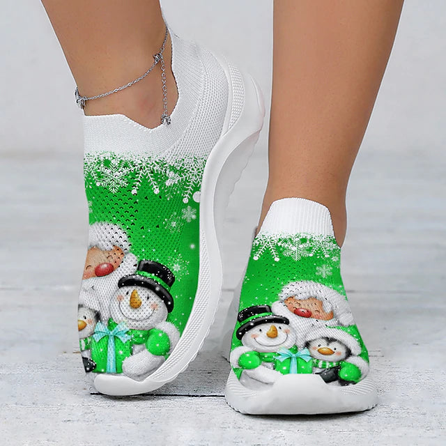 Women's Sneakers Slip-Ons Print Shoes Xmas Shoes Animal Print Outdoor Christmas Xmas