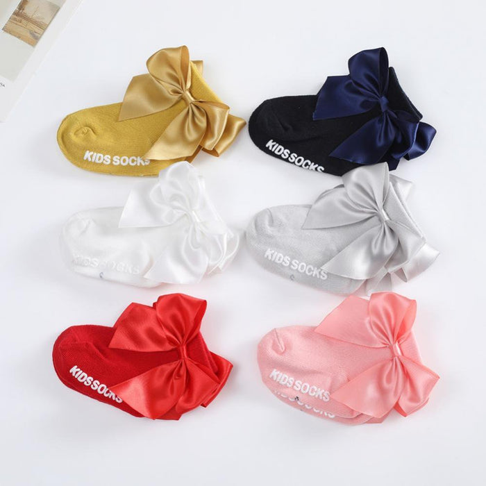 Toddler Girls' Socks White Pink Red Print Bow Summer Spring Cute Daily Wear 1-5 Years