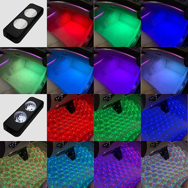 Car LED Starry Ambient Light USB Remote Music Control Multiple Modes