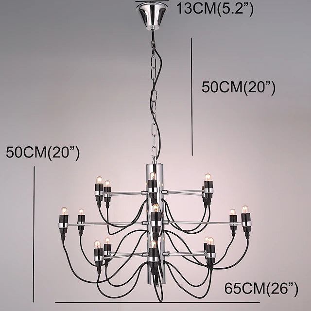 18 Bulbs 65 cm Creative Candle Style Chandelier Metal Candle-style Electroplated
