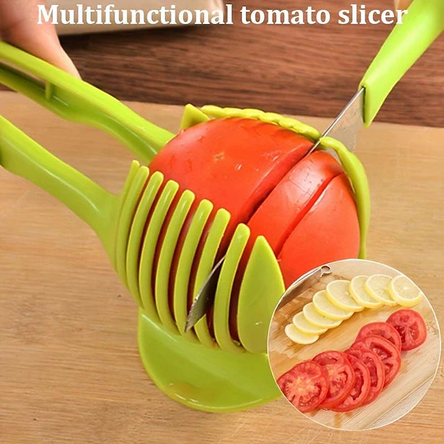 Tomato Slicer Holder, Lemon Cutter, Round Fruits Vegetable Cutting Tools