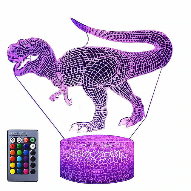 3D Dinosaur Night Light for Kids Bedroom Smart Touch Sensor Night Lamp with Remote