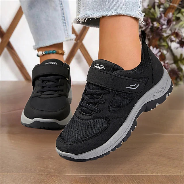 Women's Sneakers Plus Size Flyknit Shoes Platform Sneakers Outdoor Work Athletic Solid Color