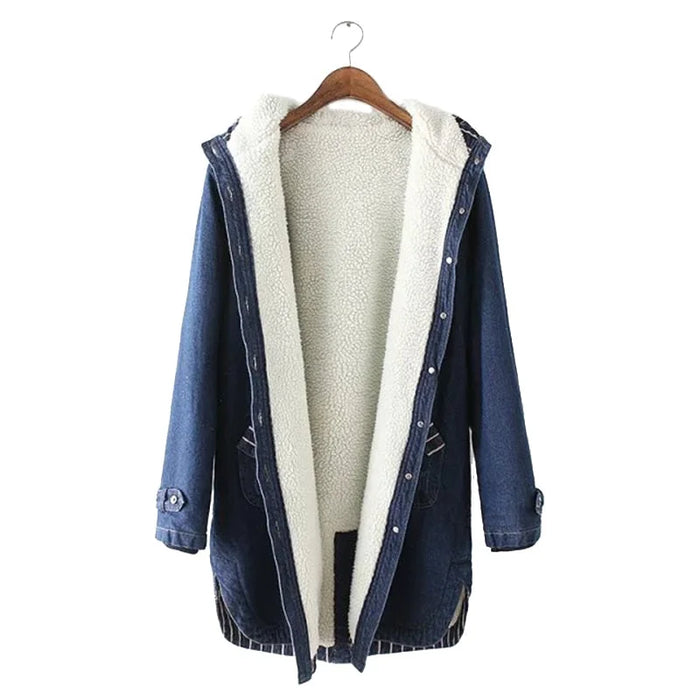 Women's Denim Jacket Warm Breathable Outdoor Casual Daily Wear Button Pocket Print Single Breasted