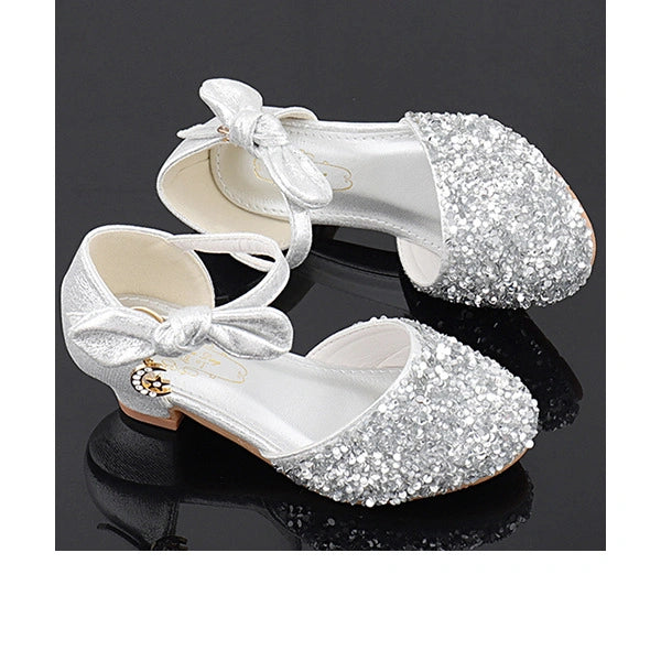 Girls' Heels Princess Shoes Bowknot Flower Girl Shoes Rubber Little Kids(4-7ys) Big Kids(7years +)