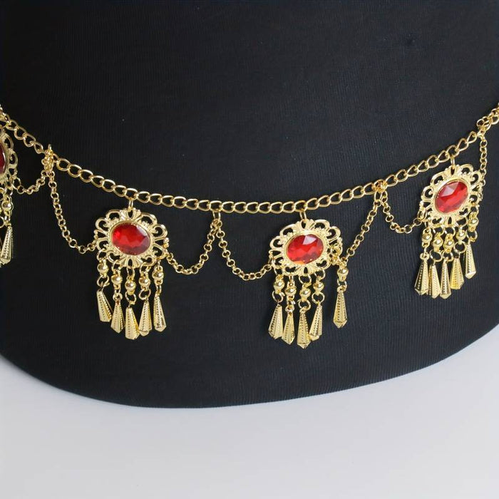 Belly Dance Dance Accessories Belt Rhinestone Metal Chain Pure Color Women's Performance Training High Alloy