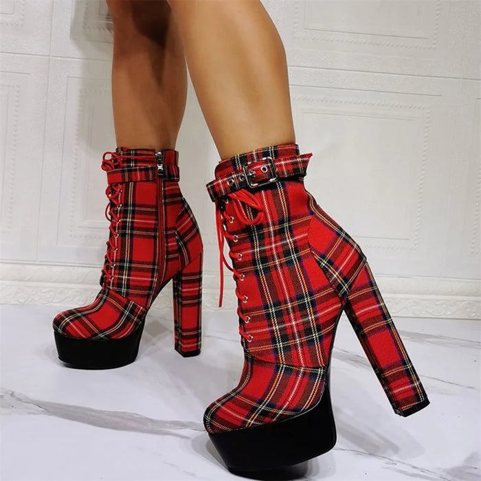 Women's Heels Boots Xmas Shoes Platform Boots Plus Size Outdoor Christmas Daily Booties
