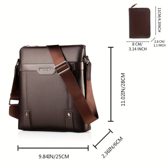 Men's Crossbody Bag Shoulder Bag PU Leather Messenger Bag Outdoor Daily Adjustable