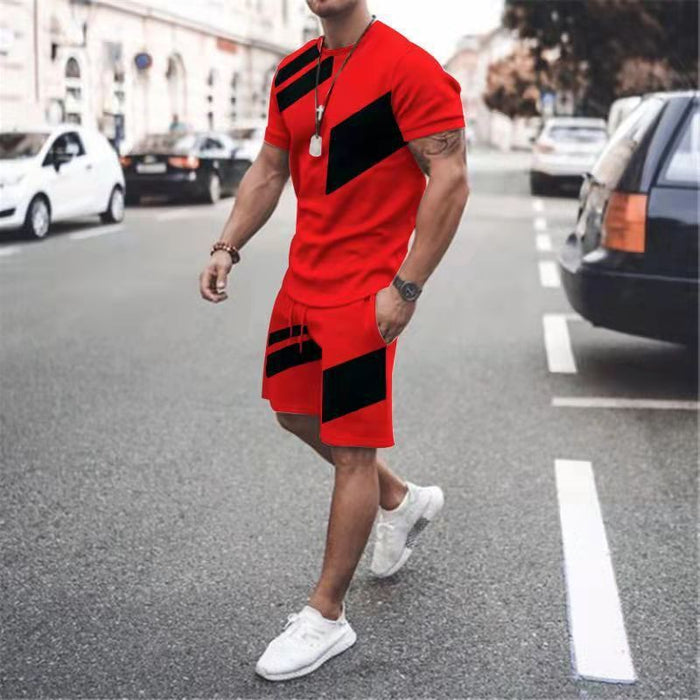 Men's T-shirt Suits Tracksuit Tennis Shirt Shorts and T Shirt Set Set