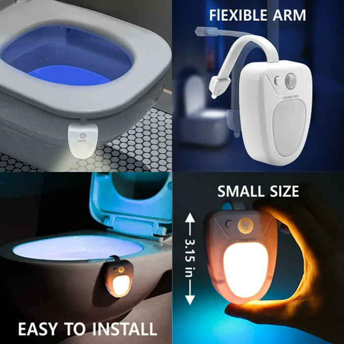 16 Color Backlight for Toilet Bowl WC Toilet Seat Lights with Motion Sensor Smart