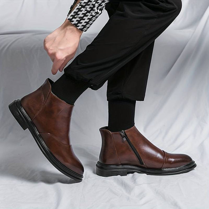 Men's Boots Dress Shoes British Style Plaid Shoes Fashion Boots Casual British Daily PU