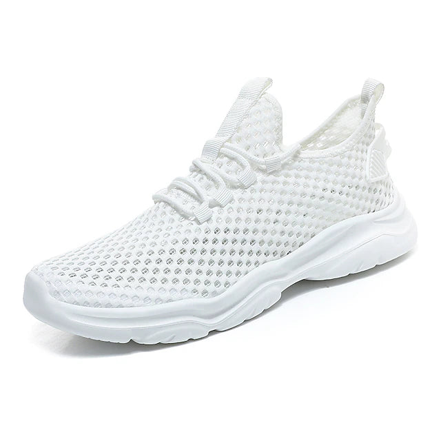 Men's Shoes Sneakers Plus Size Flyknit Shoes White Shoes Running Walking