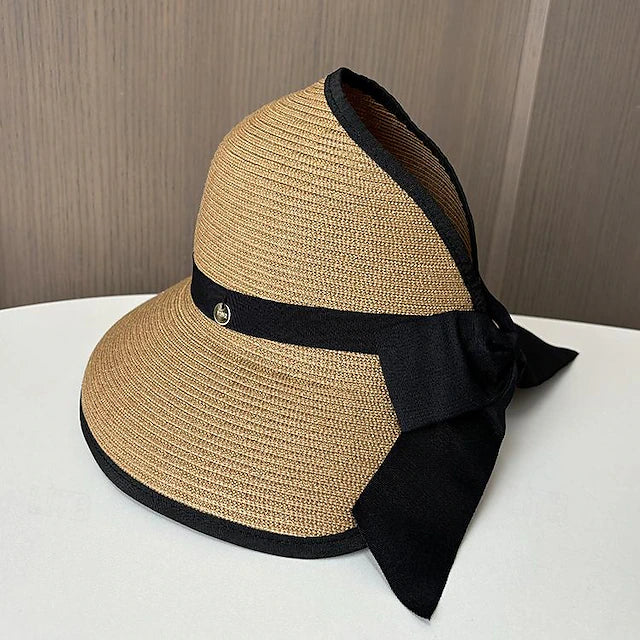 Hats Headwear Acrylic / Cotton Straw Bucket Hat Straw Hat Sun Hat