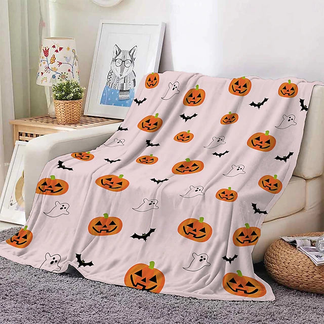 Halloween Decoration Cute Ghost Throw Blanket Sofa Cover Blanket