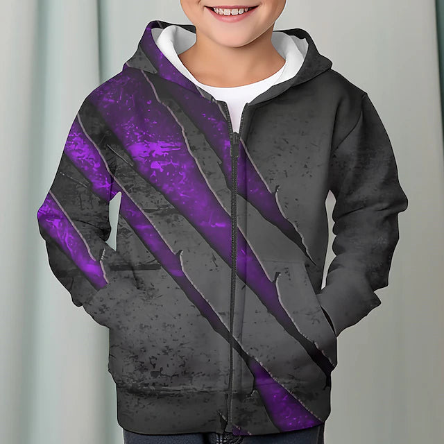Boys 3D Graphic Hoodie Coat Outerwear Long Sleeve 3D Print Fall Winter Fashion