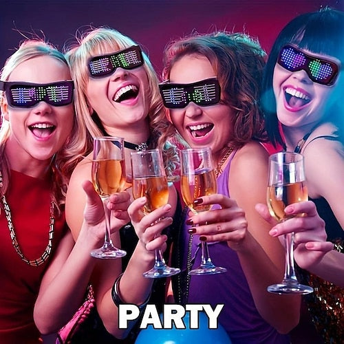 LED Light-emitting Glasses APP Bluetooth Glasses Bar Nightclub Support Blinds Dynamic Bungee Dancing Equipment