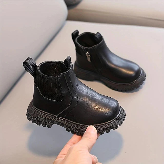 Boys Girls' Boots Daily PU Little Kids(4-7ys) Toddler(2-4ys) Daily Black White Brown Summer Spring Fall