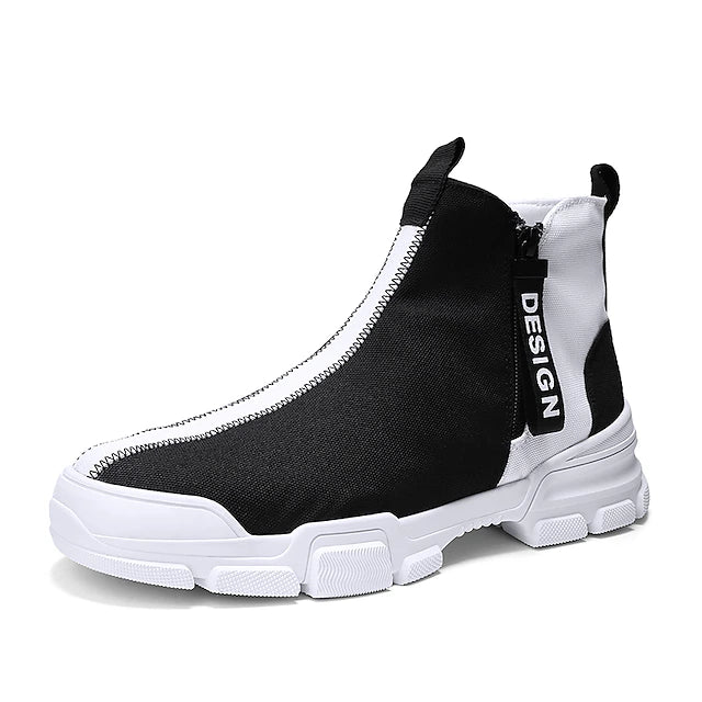 Men's Sneakers Boots Cloth Loafers Walking Sporty Athletic Cloth Breathable Height Increasing Booties