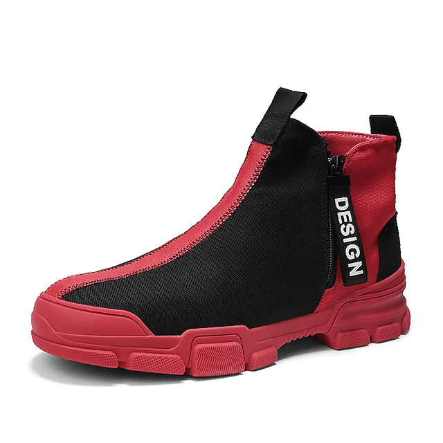 Men's Sneakers Boots Cloth Loafers Walking Sporty Athletic Cloth Breathable Height Increasing Booties
