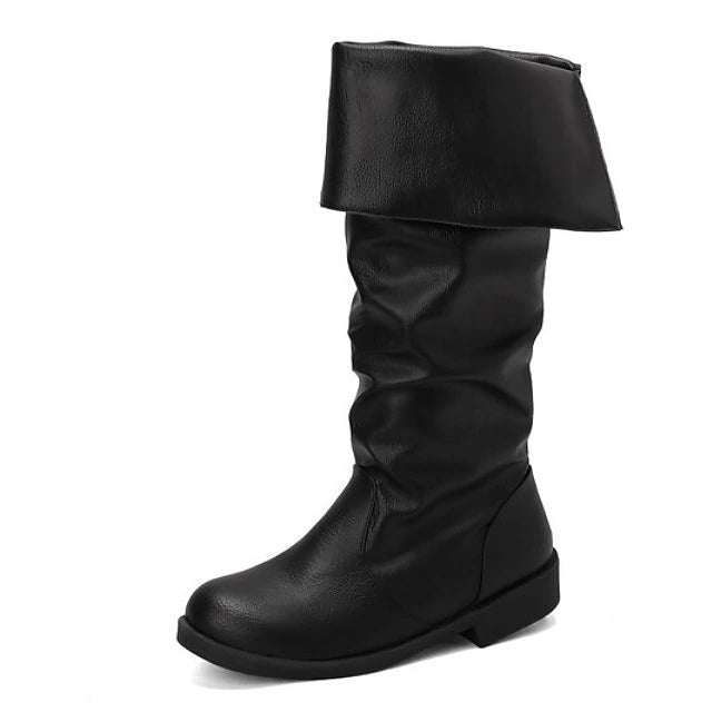 Medieval Renaissance Shoes Knee High Boots Flat Jazz Boots Pirate Viking