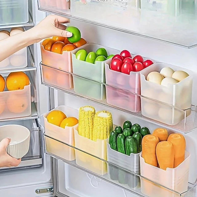 6pcs Refrigerator Storage Bins, Portable Transparent Food Storage Box