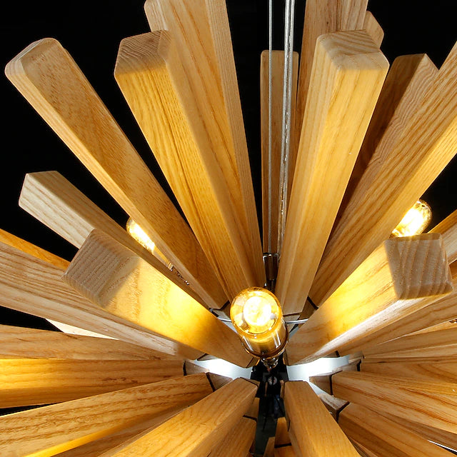 10-Light 12 cm Pendant Light Wood / Bamboo Wood / Bamboo Country 110-120V 220-240V