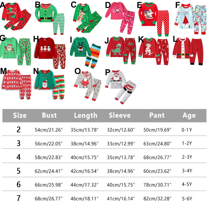 Toddler Boys 2 Pieces Christmas Pajama Set Long Sleeve 2006 2011 2106 Animal Santa