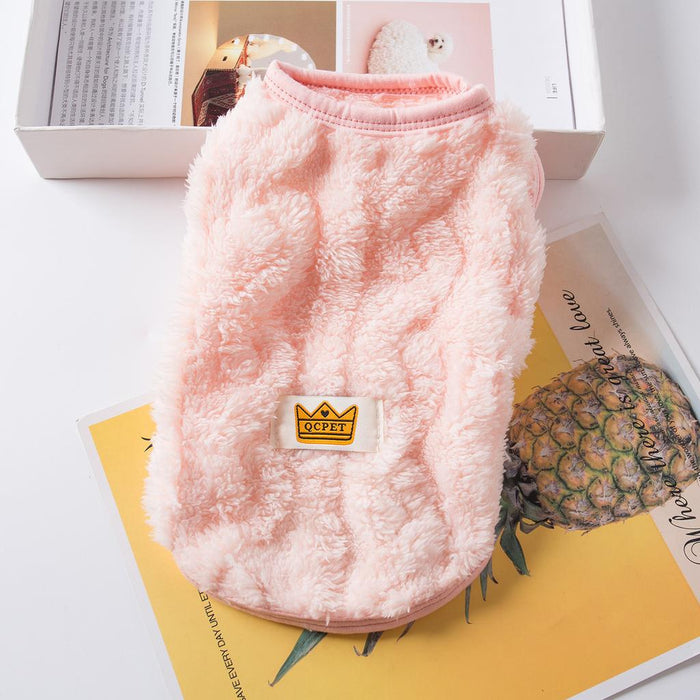 Autumn and winter twist double-sided fleece hoodie pet clothes Dog warm cotton-padded vest Teddy