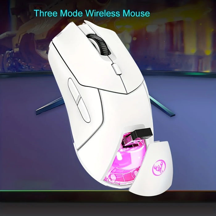2.4G Wireless Three Mode Mute Game Mouse 4000DPI Adjustable And Rechargeable USB Plug And Play