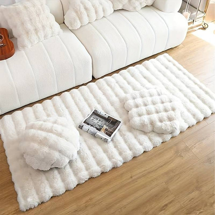 Plush Carpet, Bedroom, Bedside Blanket, Cream Air Bubble Plush, Living Room, Imitation Rabbit Blanket, Floor Mat