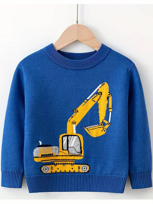 Boys 3D Cartoon Sweater Long Sleeve Fall Winter Cool Daily Viscose Fibre Kids 2-8 Years