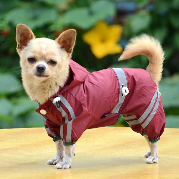Dog Rain Coat Raincoat Puppy Clothes Solid Colored Waterproof Windproof Outdoor Dog