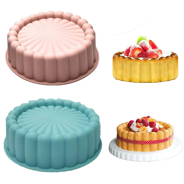 Round Silicone Cake Molds for Cheese Cake,Chocolate Cake, Rainbow Cakes